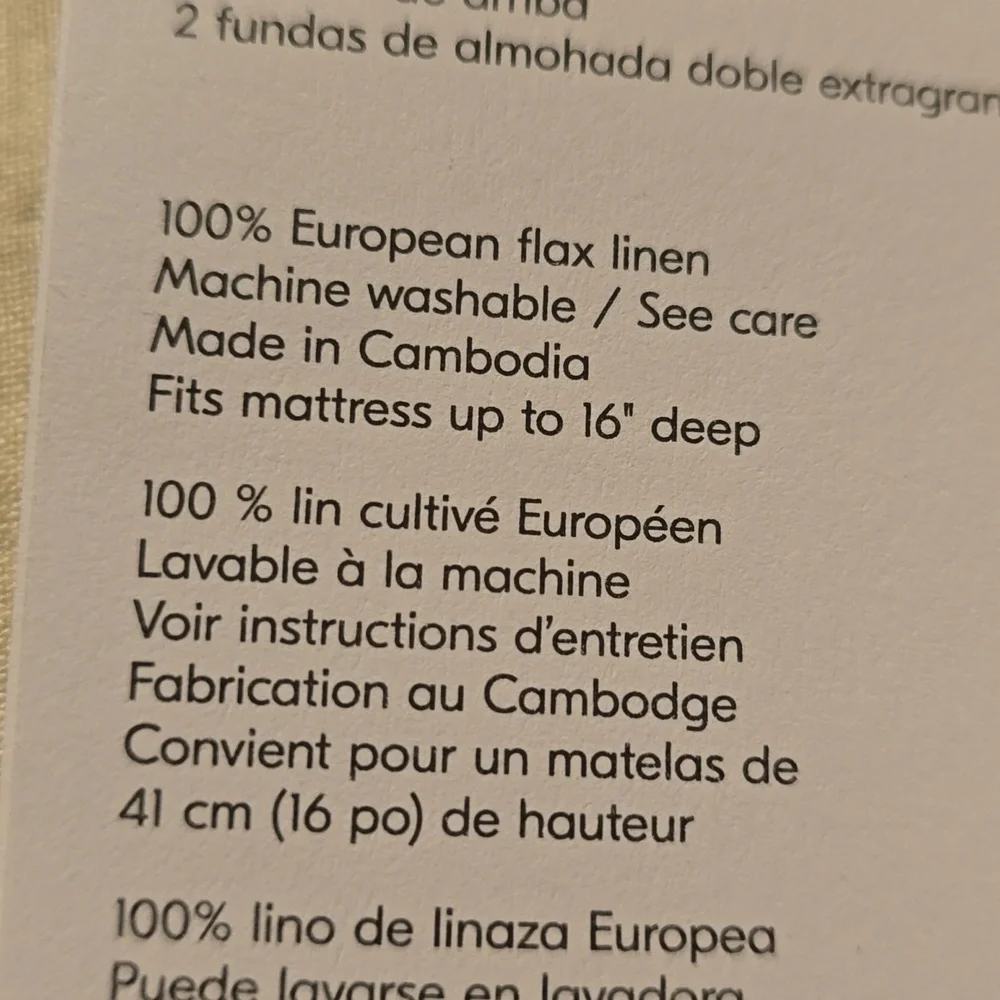 ❤️BUY 2 GET 1 FREE West Elm European Flax Linen Sheet Set, Natural Flax, Queen
